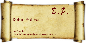 Dohm Petra névjegykártya